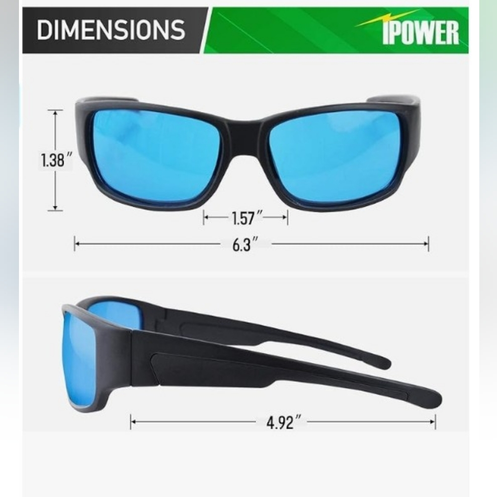 iPower Grow Room Glasses, Indoor Hydroponic Goggles for HPS MH Light, Blue